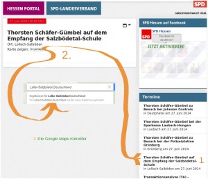 Kurios: Hessen-SPD erfindet auf Website neuen Ort in Mittelhessen und Google-Maps korrigiert
