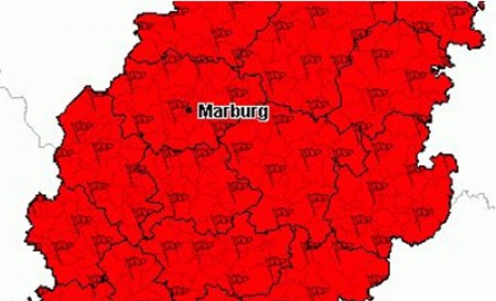 Mit Windgeschwindigkeiten bis zu 100 km/h zog Zejlko ab Sonnabendmittag über Hessen und Mittelhessen hinweg. Bildquelle: Unwetterzentrale.de/Bearbeitung: Mittelhessenblog.de