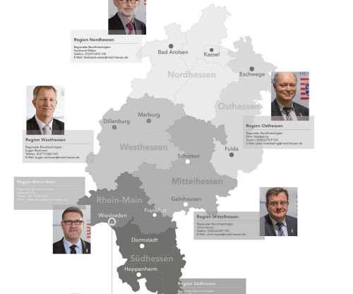 Mit Jahresbeginn 2016 taucht Mittelhessen in der hessischen Straßenbauverwaltung wieder auf. Aber anders als erwartet. Mit deutlich südöstlicher Ausrichtung an die Region Franken im benachbarten Bayern. Quelle: Hessen Mobil, Bearbeitung Mittelhessenblog