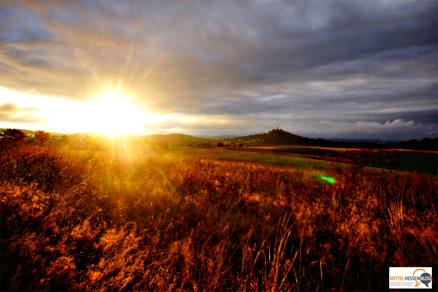 In magisches Licht getaucht: Das Gleiberger Land im mittelhessischen Kernland unter den Strahlen der Oktobersonne.Bild: v. Gallera