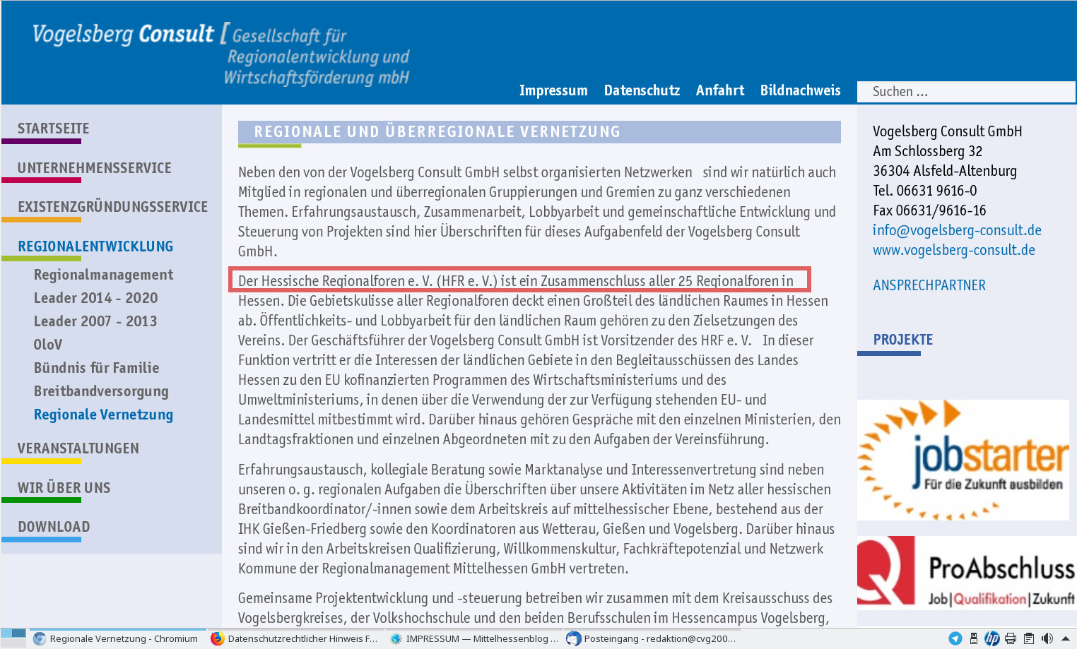 Regionalforen die Rede. Aber nur dort. Quelle: Vogelsberg Consult. Bearbeitung: v. Gallera, Mittelhessenblog.de